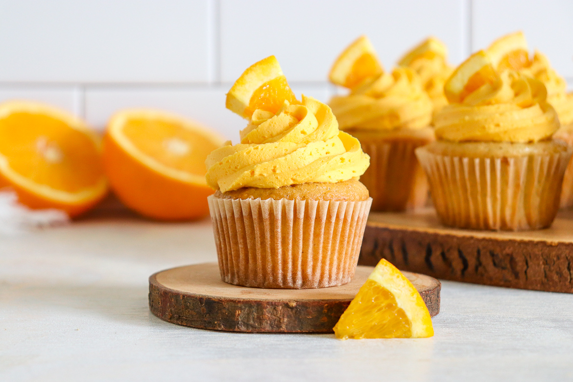 Mimosa Cupcakes with Orange Cream Buttercream