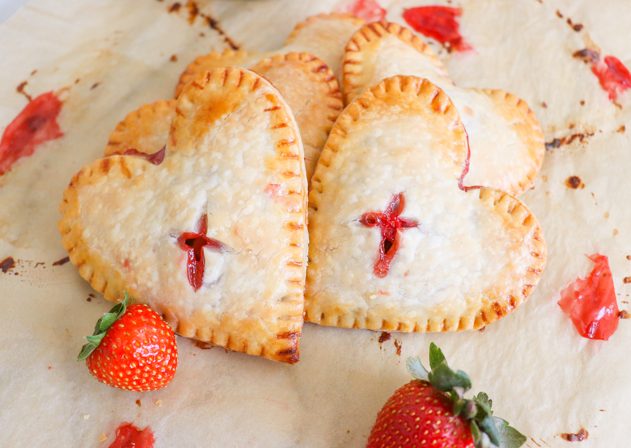 Heart Shaped Strawberry Hand Pies